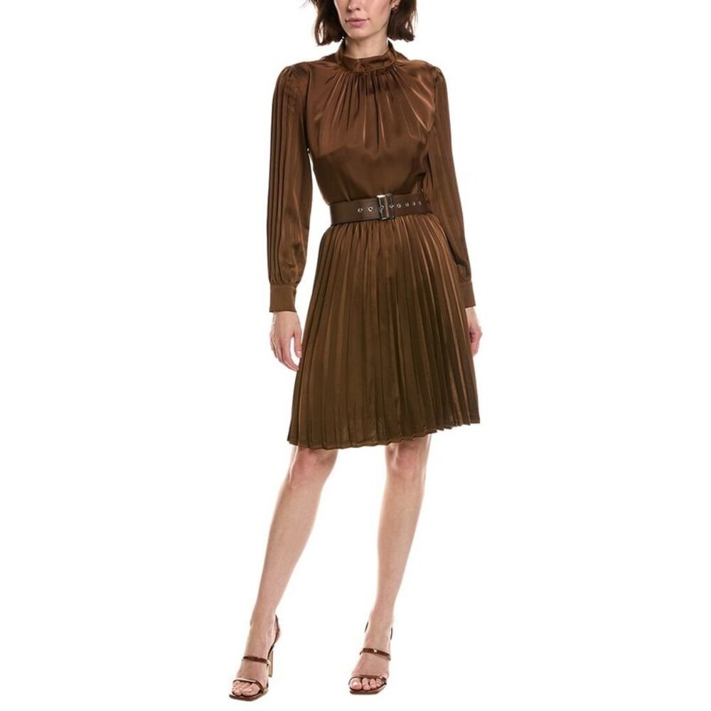 Pascale La Mode Womens Long Sleeve Mini Dress, Brown